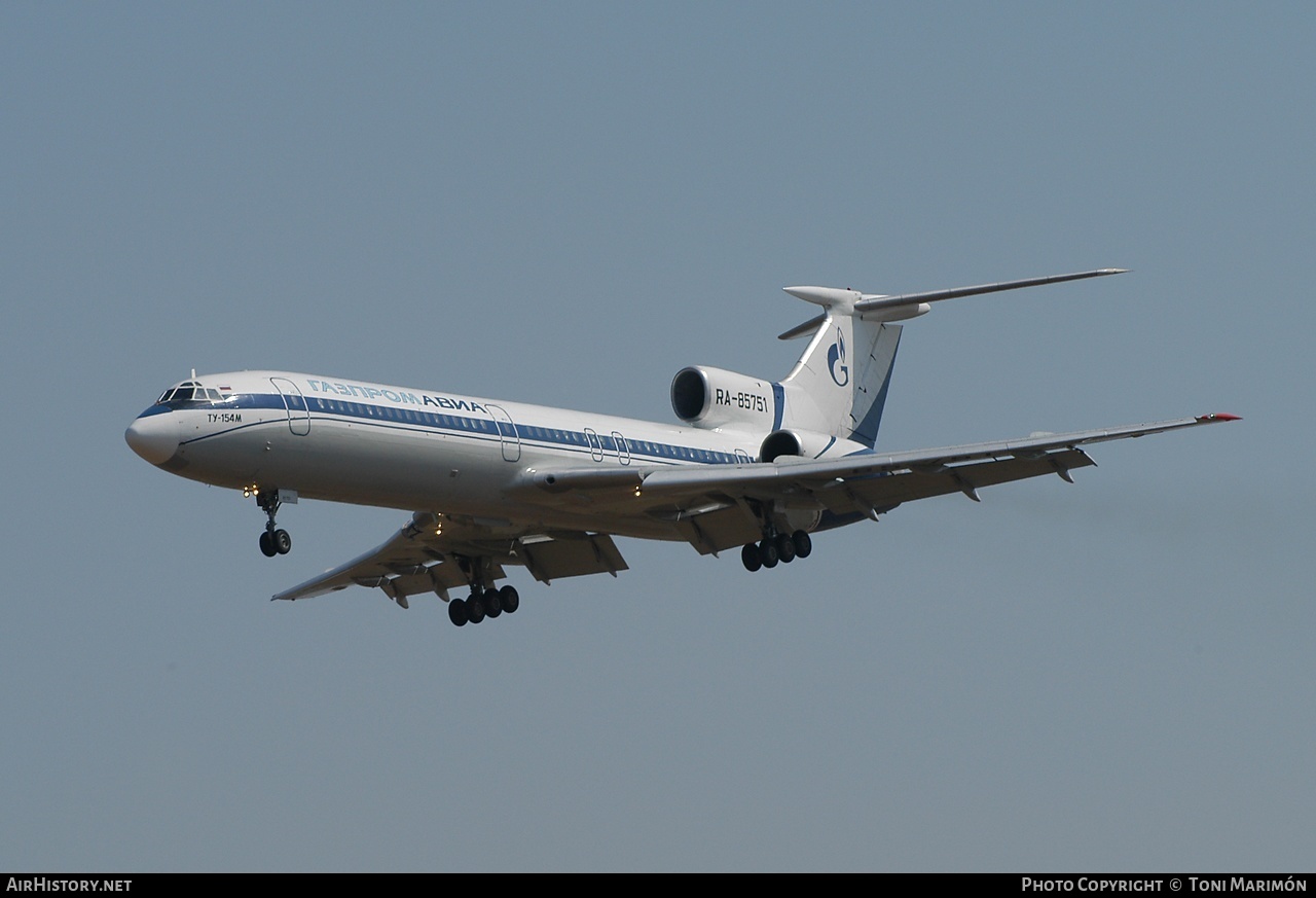 Aircraft Photo of RA-85751 | Tupolev Tu-154M | Gazpromavia | AirHistory.net #151122