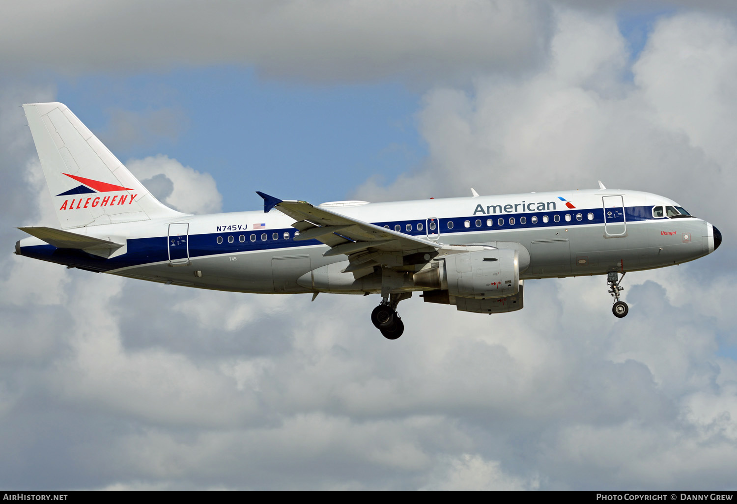 Aircraft Photo of N745VJ | Airbus A319-112 | American Airlines | Allegheny Airlines | AirHistory.net #151518
