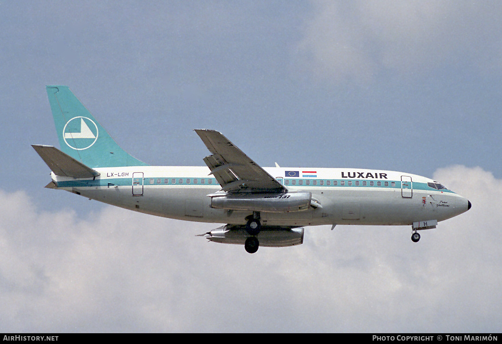 Aircraft Photo of LX-LGH | Boeing 737-2C9/Adv | Luxair | AirHistory.net #151561