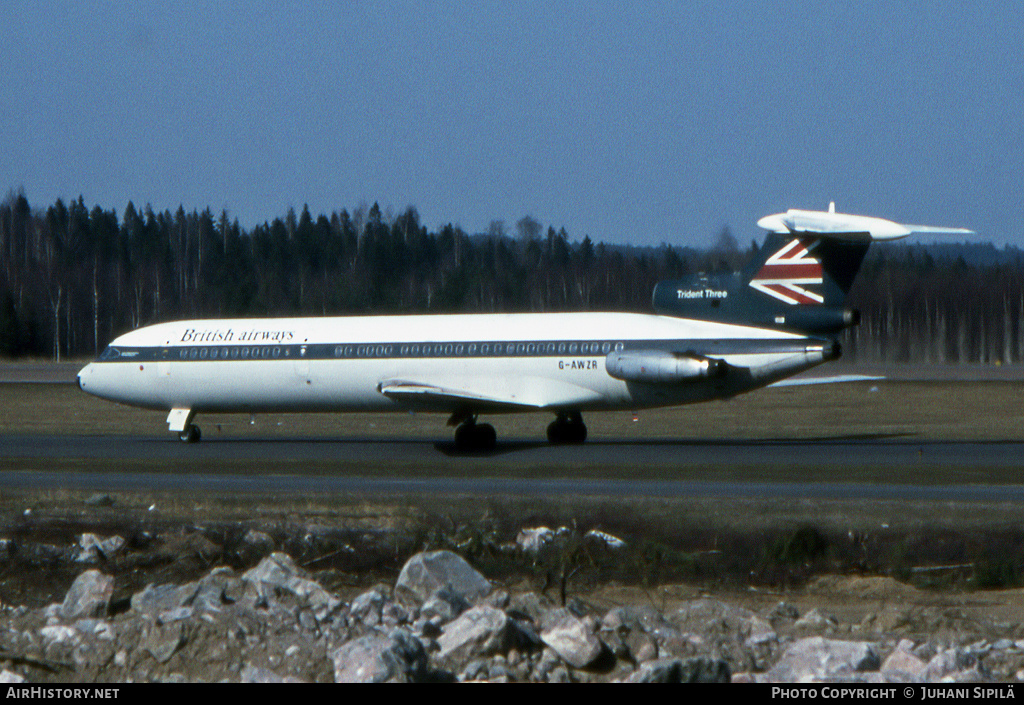 Aircraft Photo of G-AWZR | Hawker Siddeley HS-121 Trident 3B | British Airways | AirHistory.net #152202