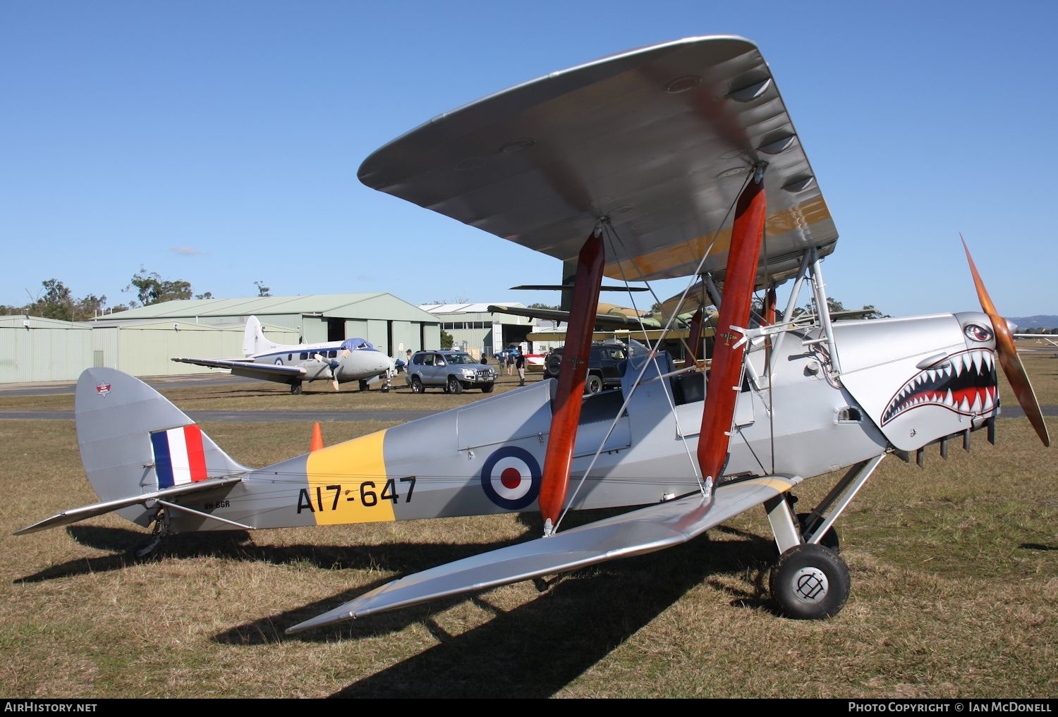 Aircraft Photo of VH-BGR / A17-647 | De Havilland D.H. 82A Tiger Moth | Low'n'slow Aviation Stockton NSW | AirHistory.net #153796