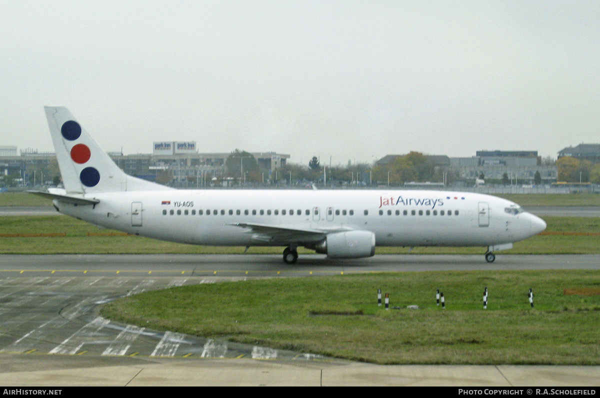 Aircraft Photo of YU-AOS | Boeing 737-4B7 | Jat Airways | AirHistory.net #154300