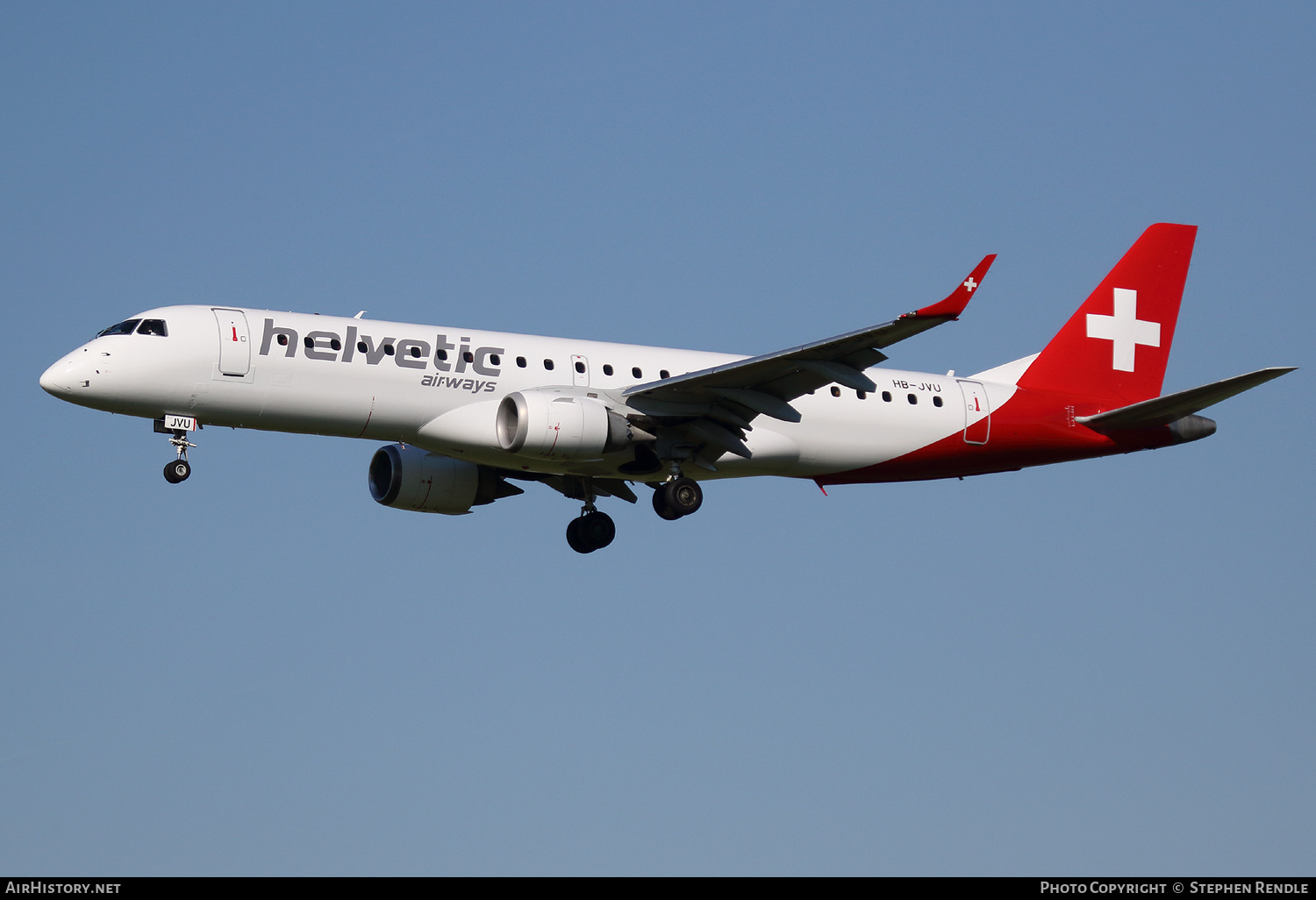 Aircraft Photo of HB-JVU | Embraer 190LR (ERJ-190-100LR) | Helvetic Airways | AirHistory.net #154455