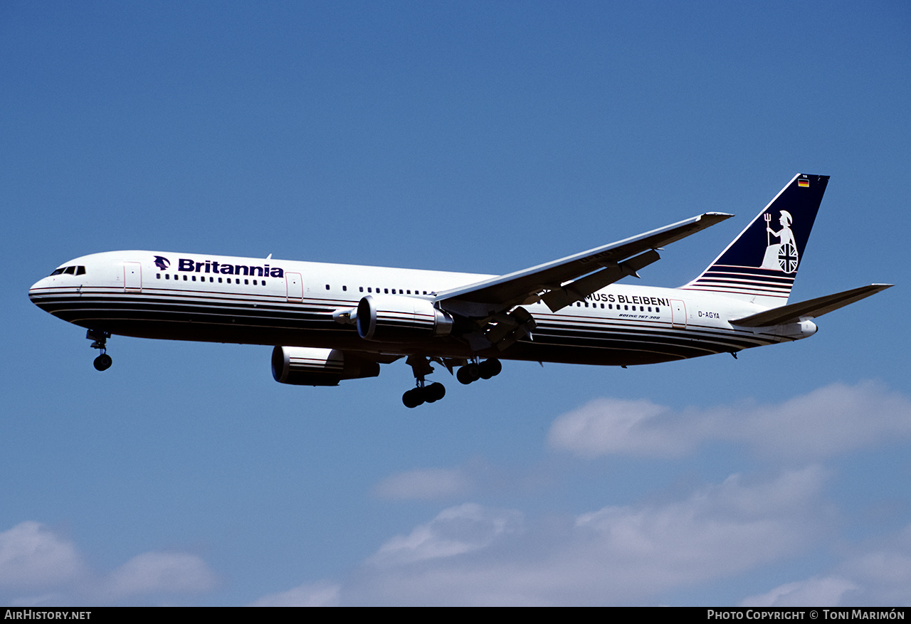 Aircraft Photo of D-AGYA | Boeing 767-304/ER | Britannia Airways | AirHistory.net #154980