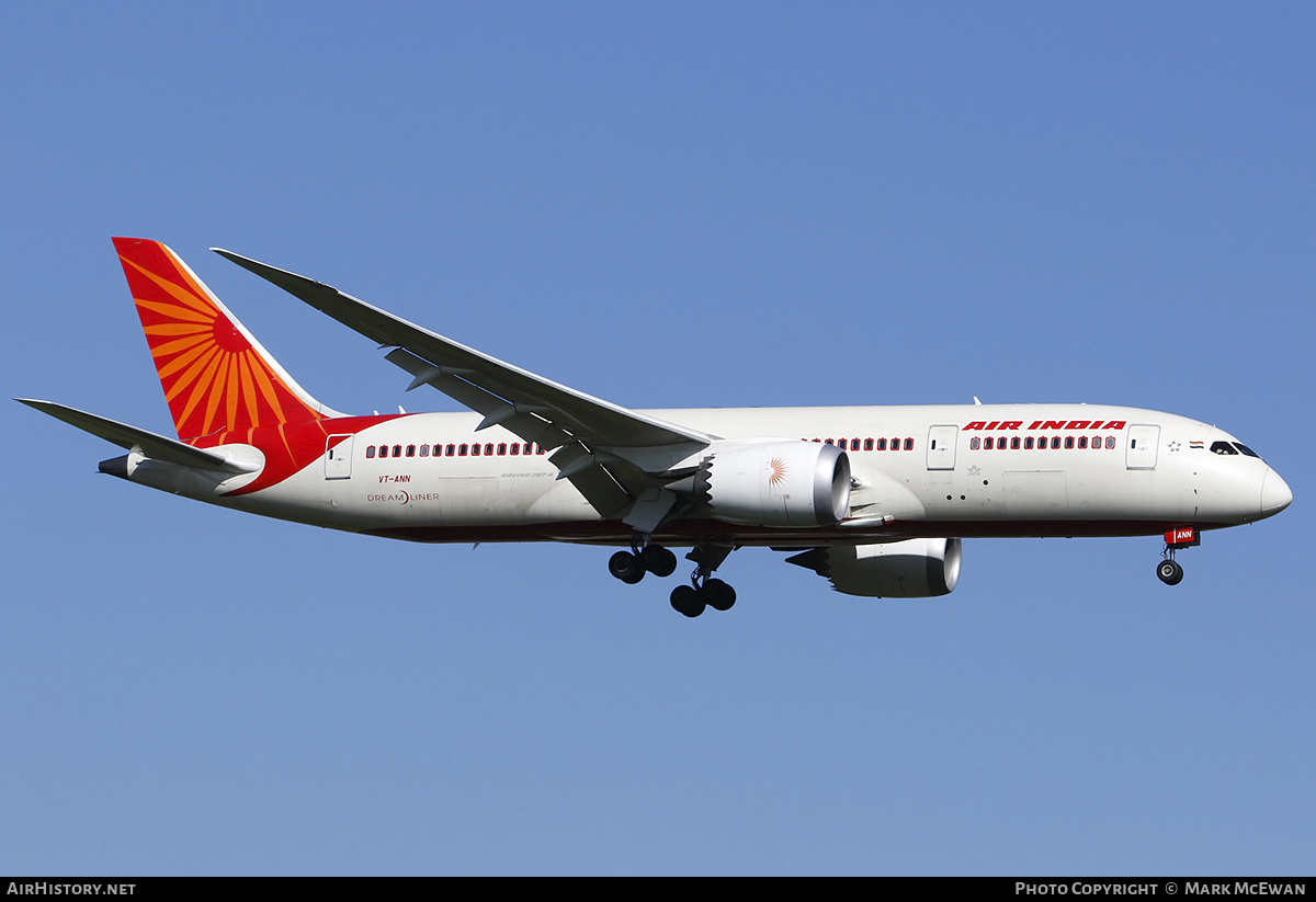 Aircraft Photo of VT-ANN | Boeing 787-8 Dreamliner | Air India | AirHistory.net #155047