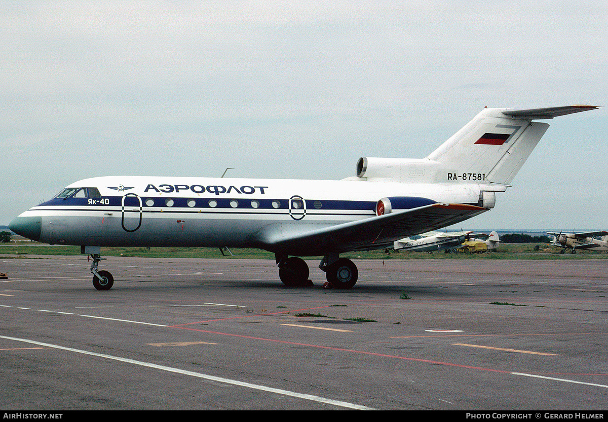 Aircraft Photo of RA-87581 | Yakovlev Yak-40 | Aeroflot | AirHistory.net #155218