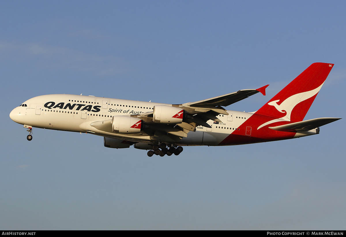 Aircraft Photo of VH-OQE | Airbus A380-842 | Qantas | AirHistory.net #155223