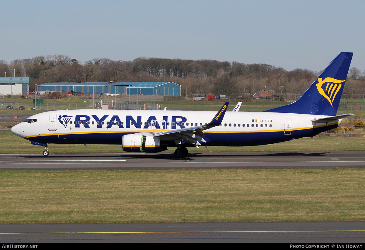 Aircraft Photo of EI-FTD | Boeing 737-800 | Ryanair | AirHistory.net #155372