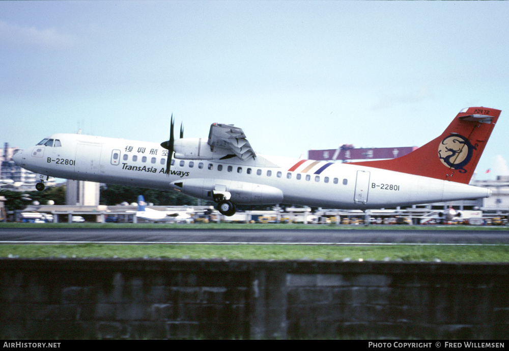 Aircraft Photo of B-22801 | ATR ATR-72-500 (ATR-72-212A) | TransAsia Airways | AirHistory.net #155737