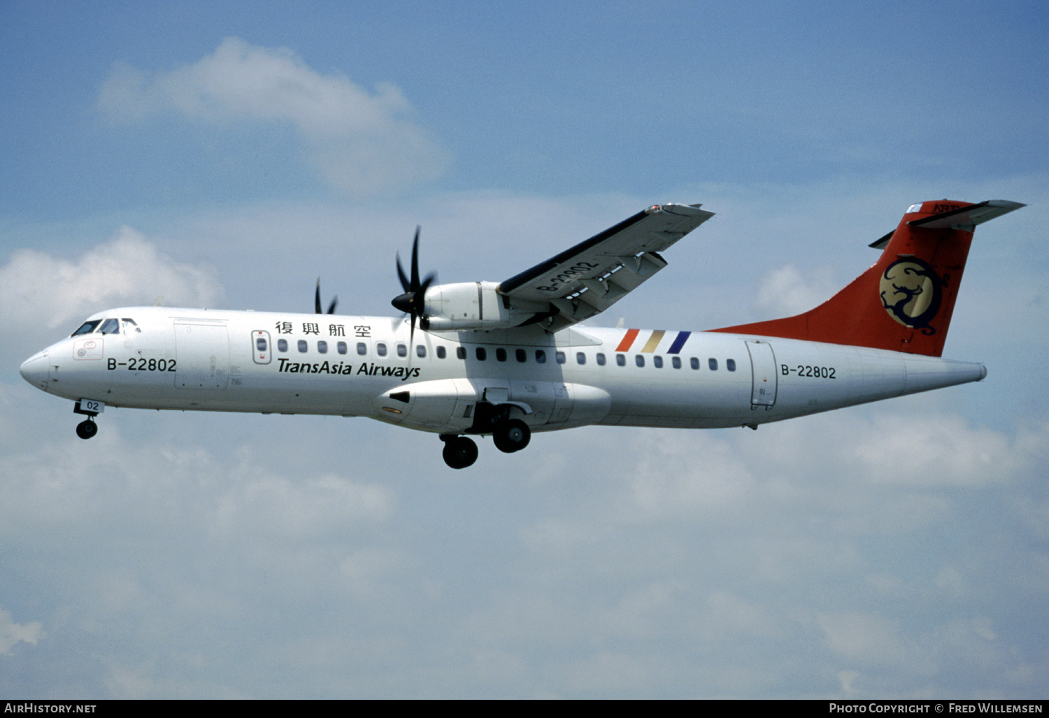 Aircraft Photo of B-22802 | ATR ATR-72-500 (ATR-72-212A) | TransAsia Airways | AirHistory.net #155739