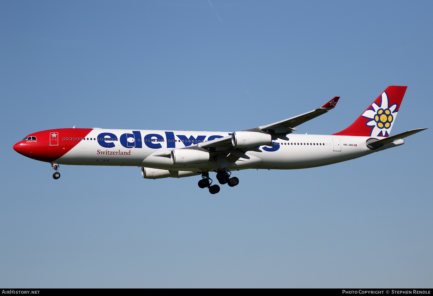 Aircraft Photo of HB-JMG | Airbus A340-313 | Edelweiss Air | AirHistory.net #155920