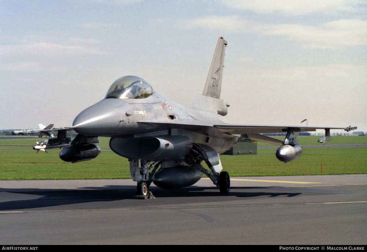 Aircraft Photo of 274 | General Dynamics F-16A Fighting Falcon | Norway - Air Force | AirHistory.net #156179