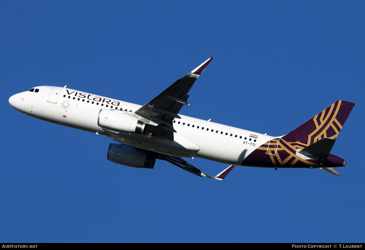 Aircraft Photo of VT-TTI | Airbus A320-232 | Vistara | AirHistory.net #156605