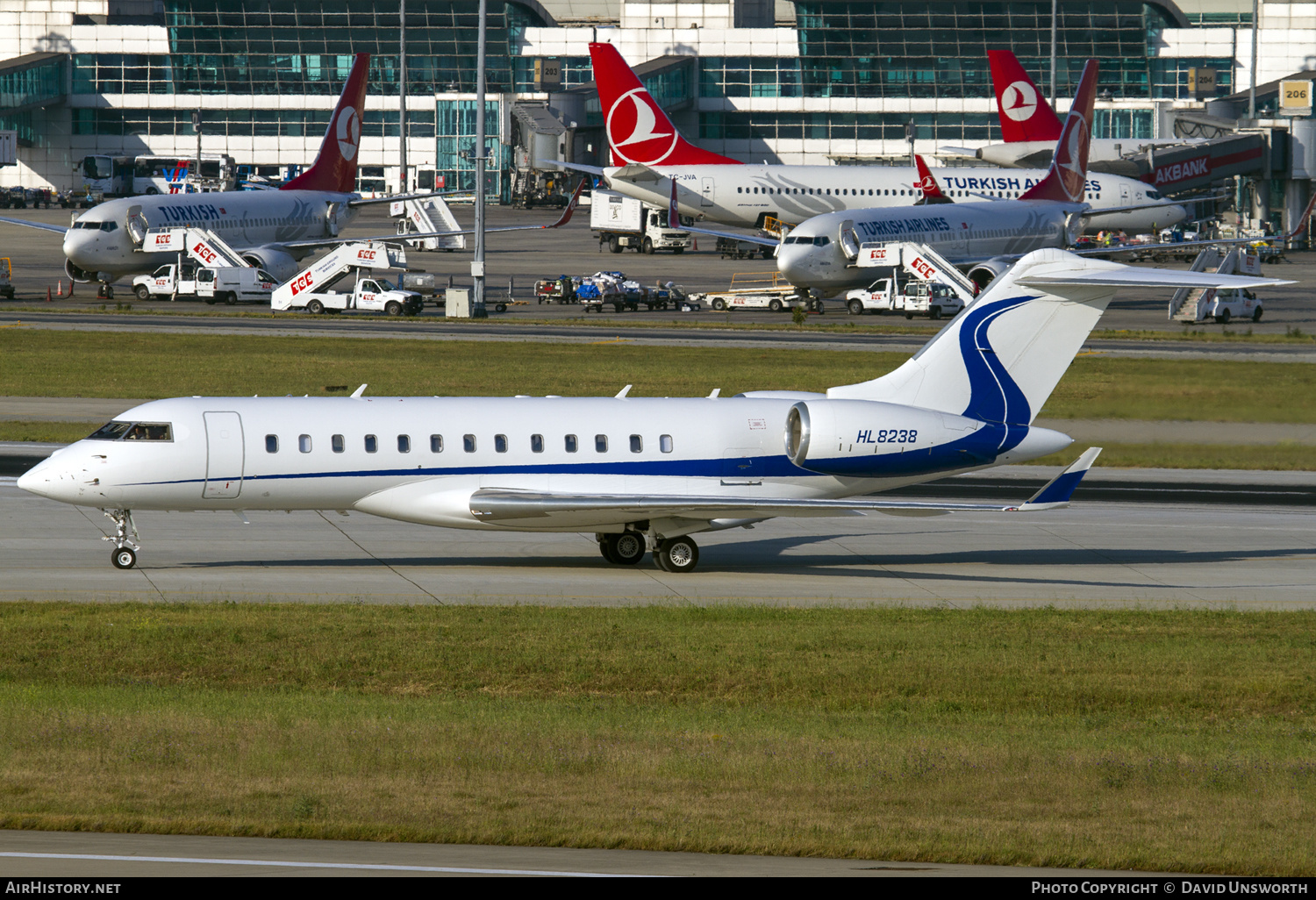 Aircraft Photo of HL8238 | Bombardier Global Express XRS (BD-700-1A10) | Samsung Techwin Aviation | AirHistory.net #156706