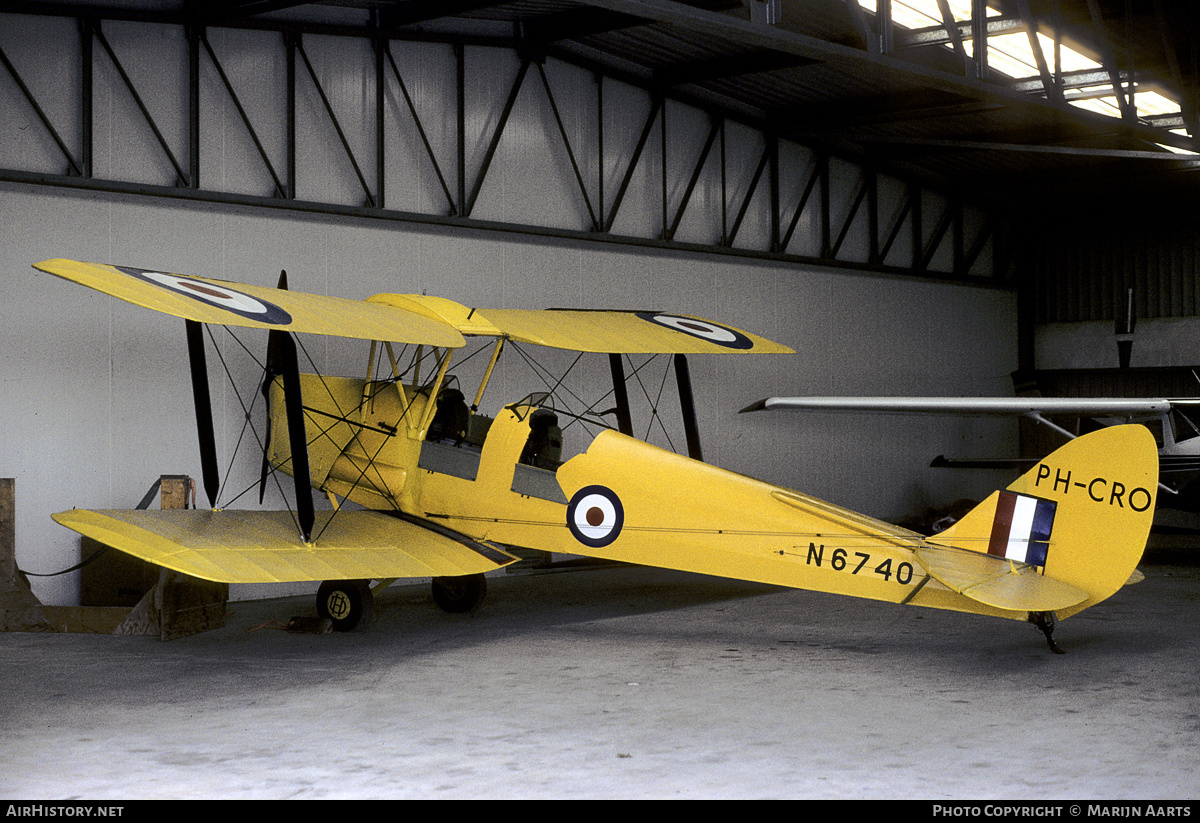 Aircraft Photo of PH-CRO / N6740 | De Havilland D.H. 82A Tiger Moth | UK - Air Force | AirHistory.net #156748