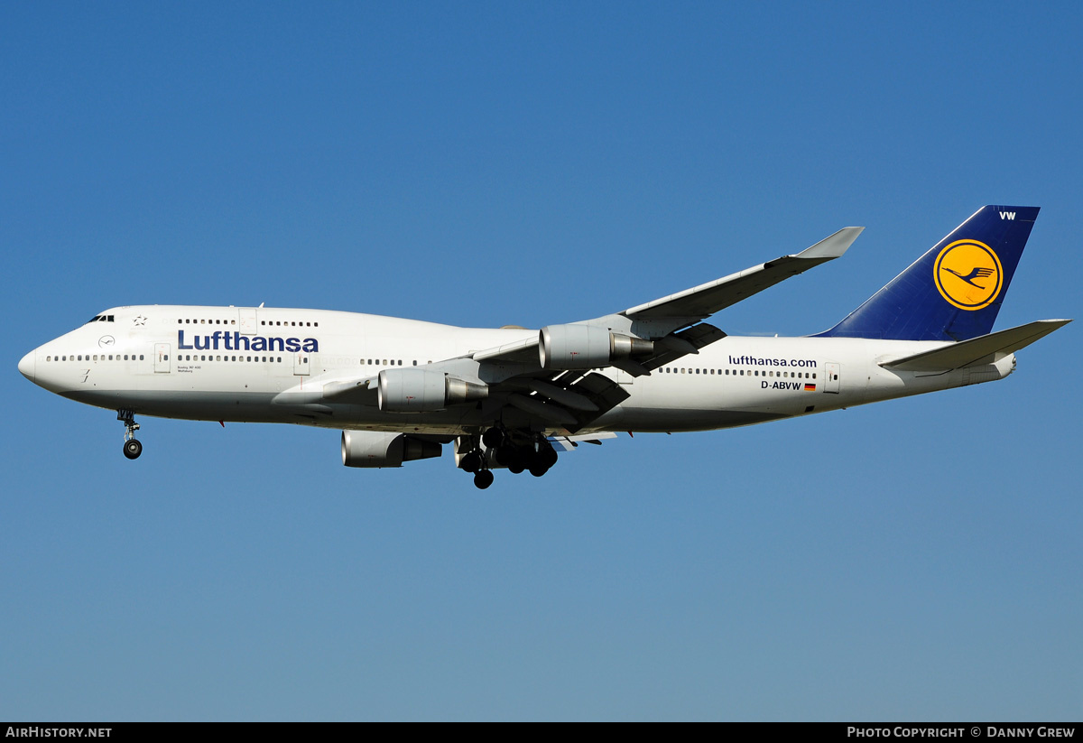 Aircraft Photo of D-ABVW | Boeing 747-430 | Lufthansa | AirHistory.net #157017