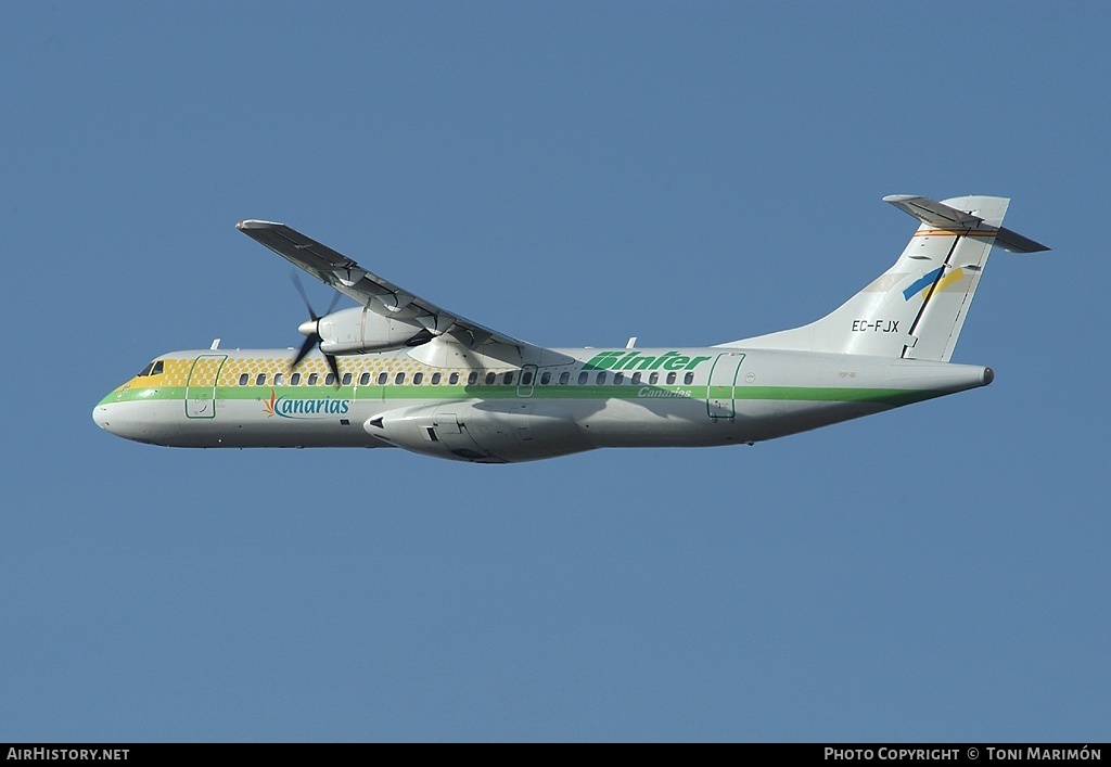 Aircraft Photo of EC-FJX | ATR ATR-72-201 | Binter Canarias | AirHistory.net #157161