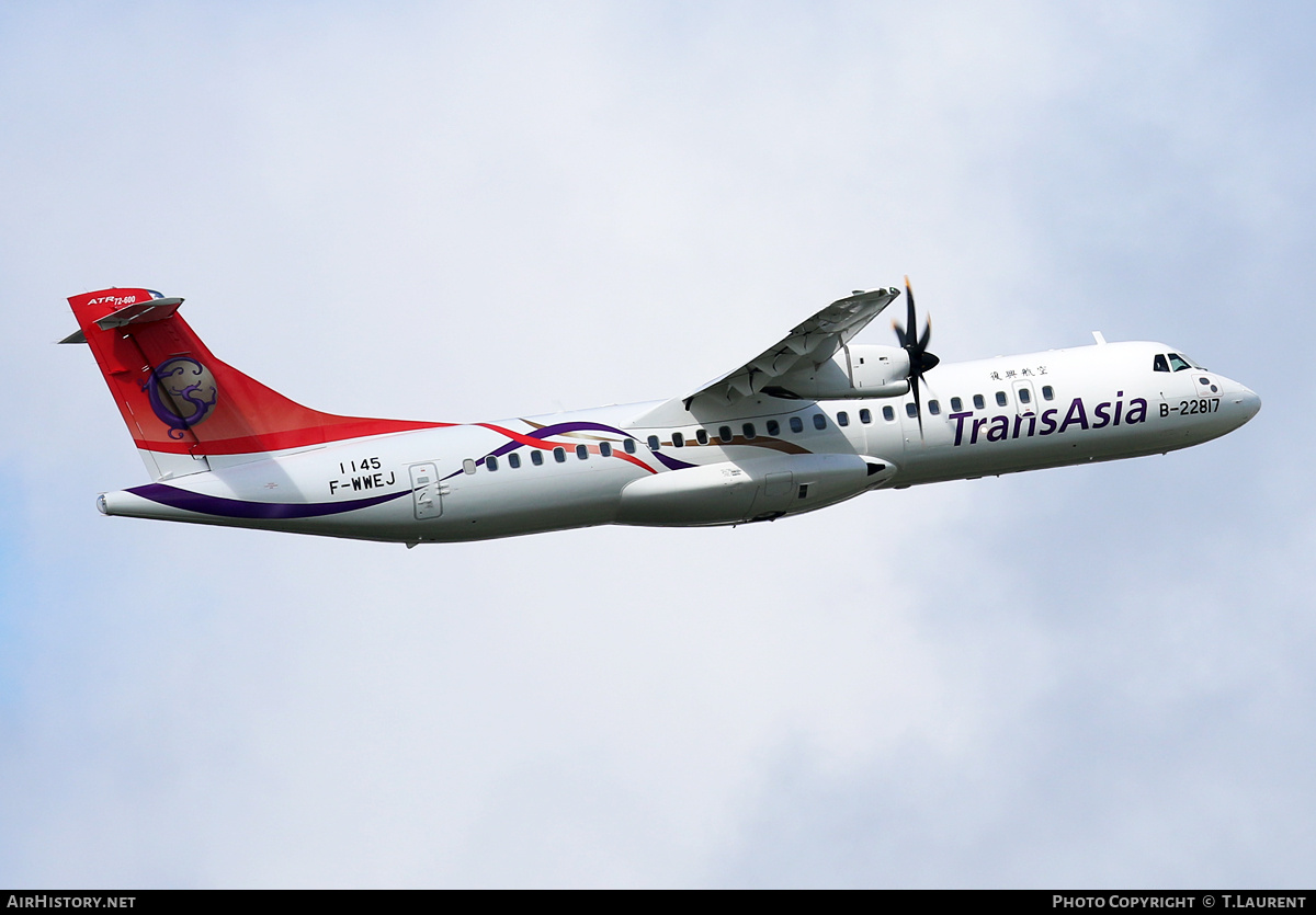 Aircraft Photo of F-WWEJ | ATR ATR-72-600 (ATR-72-212A) | TransAsia Airways | AirHistory.net #157182