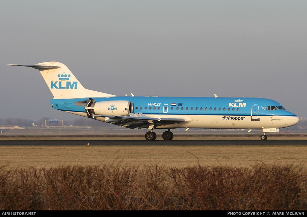 Aircraft Photo of PH-KZT | Fokker 70 (F28-0070) | KLM Cityhopper | AirHistory.net #157283