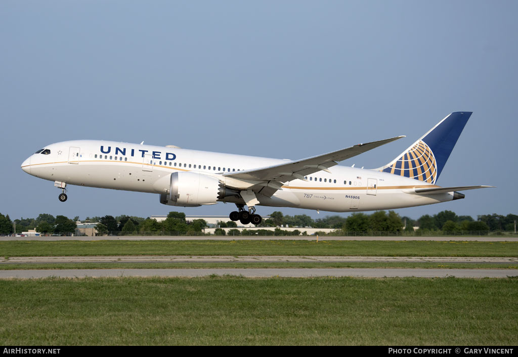 Aircraft Photo of N45905 | Boeing 787-8 Dreamliner | United Airlines | AirHistory.net #157489