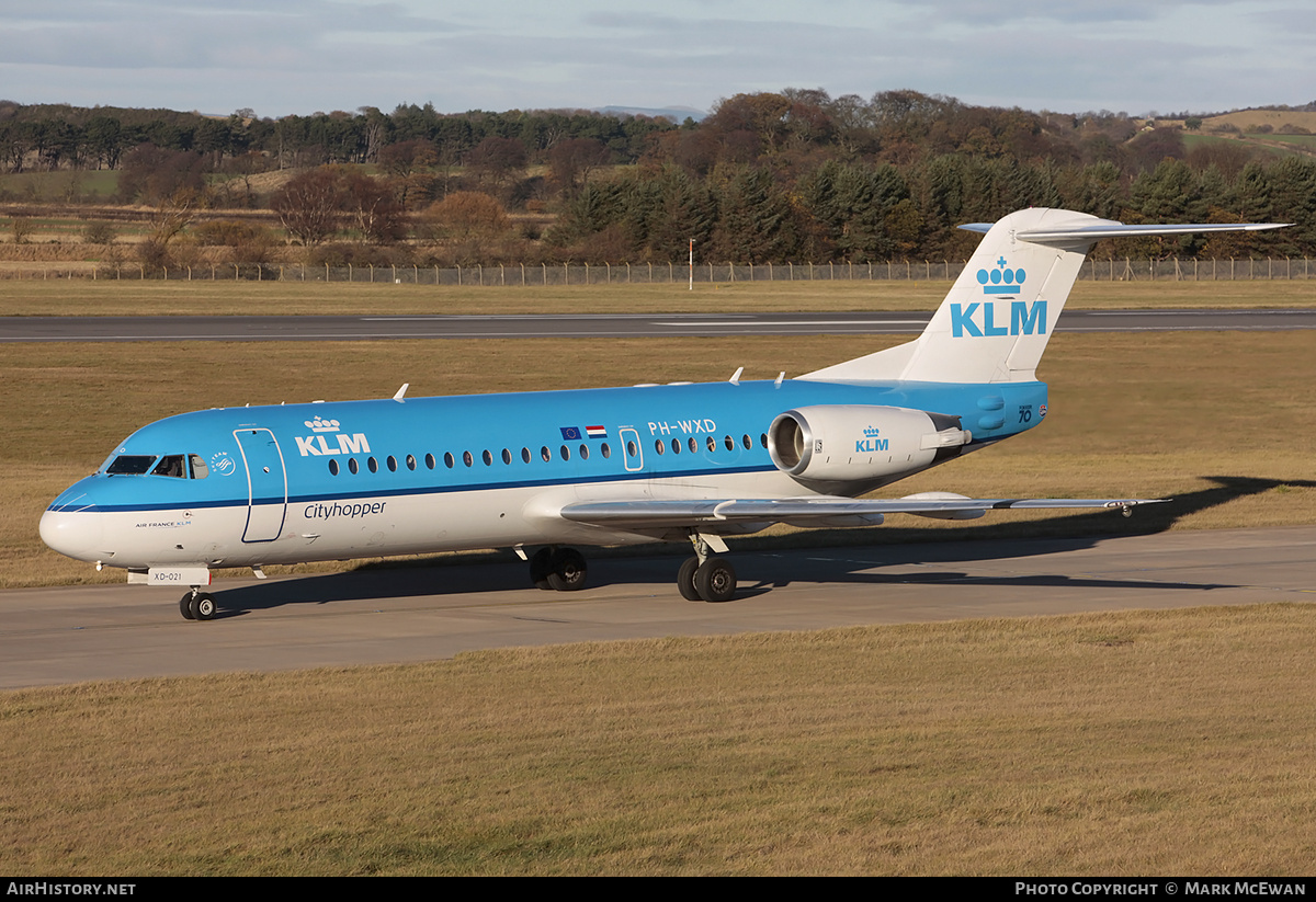 Aircraft Photo of PH-WXD | Fokker 70 (F28-0070) | KLM Cityhopper | AirHistory.net #157654