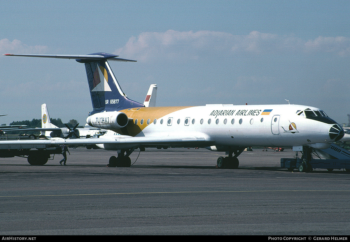 Aircraft Photo of UR-65877 | Tupolev Tu-134A-3 | Adjarian Airlines | AirHistory.net #157662