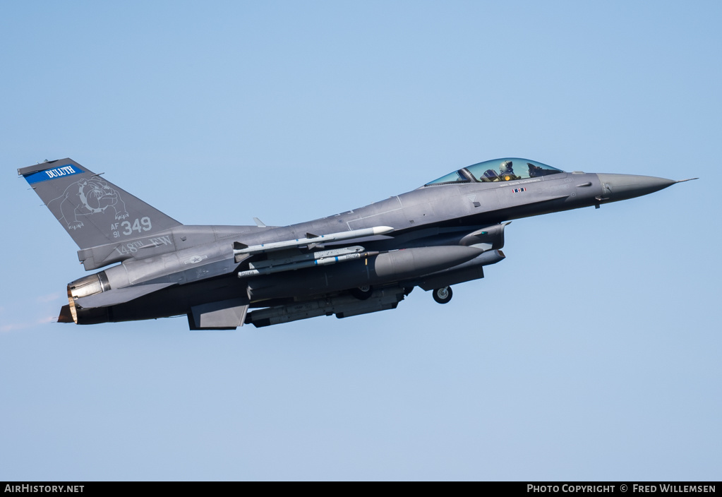 Aircraft Photo of 91-0349 / AF91-349 | General Dynamics F-16CM Fighting Falcon | USA - Air Force | AirHistory.net #158131
