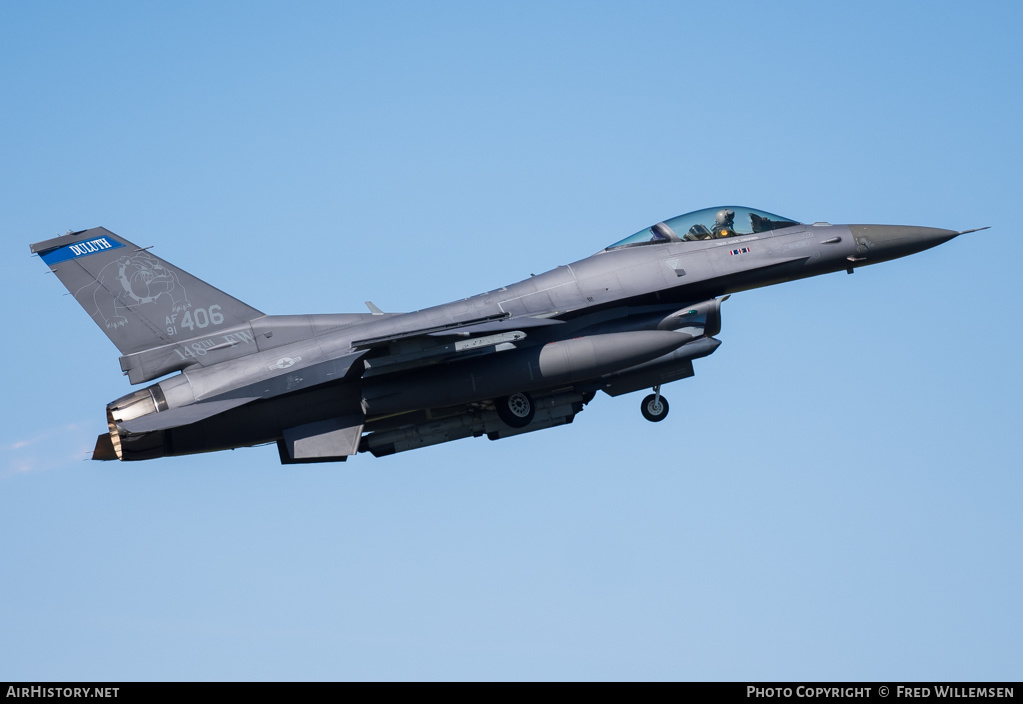 Aircraft Photo of 91-0406 / AF91-406 | General Dynamics F-16CM Fighting Falcon | USA - Air Force | AirHistory.net #158133