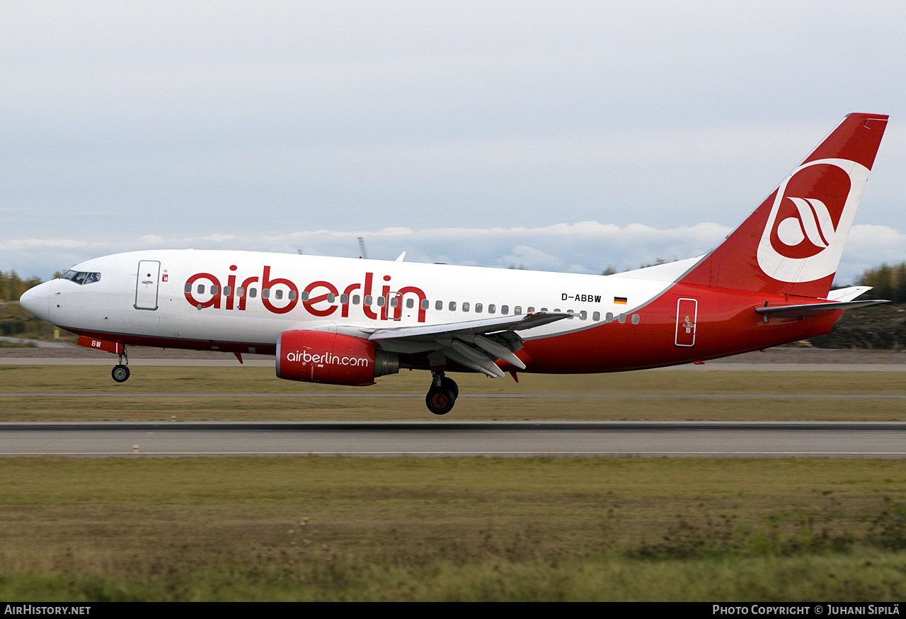 Aircraft Photo of D-ABBW | Boeing 737-7Q8 | Air Berlin | AirHistory.net #158255