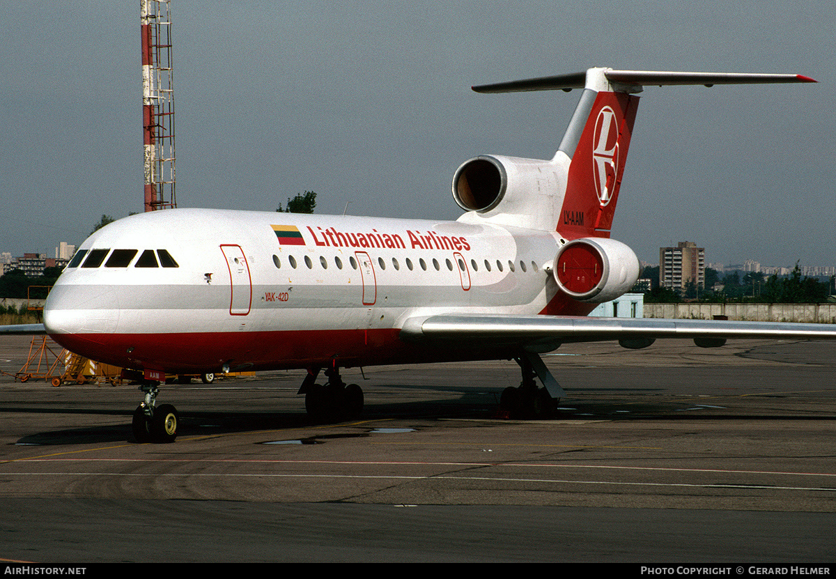 Aircraft Photo of LY-AAM | Yakovlev Yak-42D | Lithuanian Airlines | AirHistory.net #158503