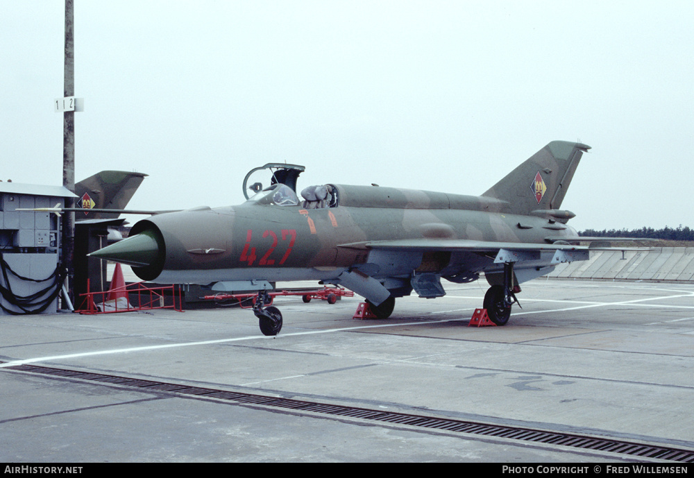 Aircraft Photo of 427 | Mikoyan-Gurevich MiG-21MF | East Germany - Air Force | AirHistory.net #158554
