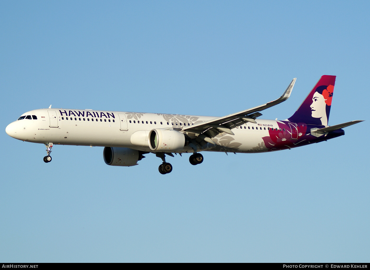 Aircraft Photo of N214HA | Airbus A321-271N | Hawaiian Airlines | AirHistory.net #158630