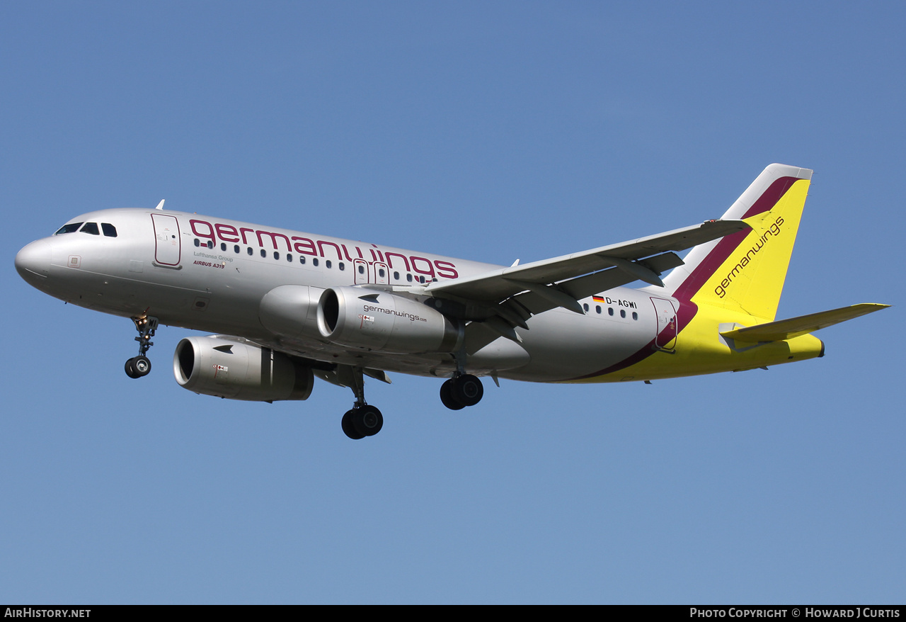 Aircraft Photo of D-AGWI | Airbus A319-132 | Germanwings | AirHistory.net #158726