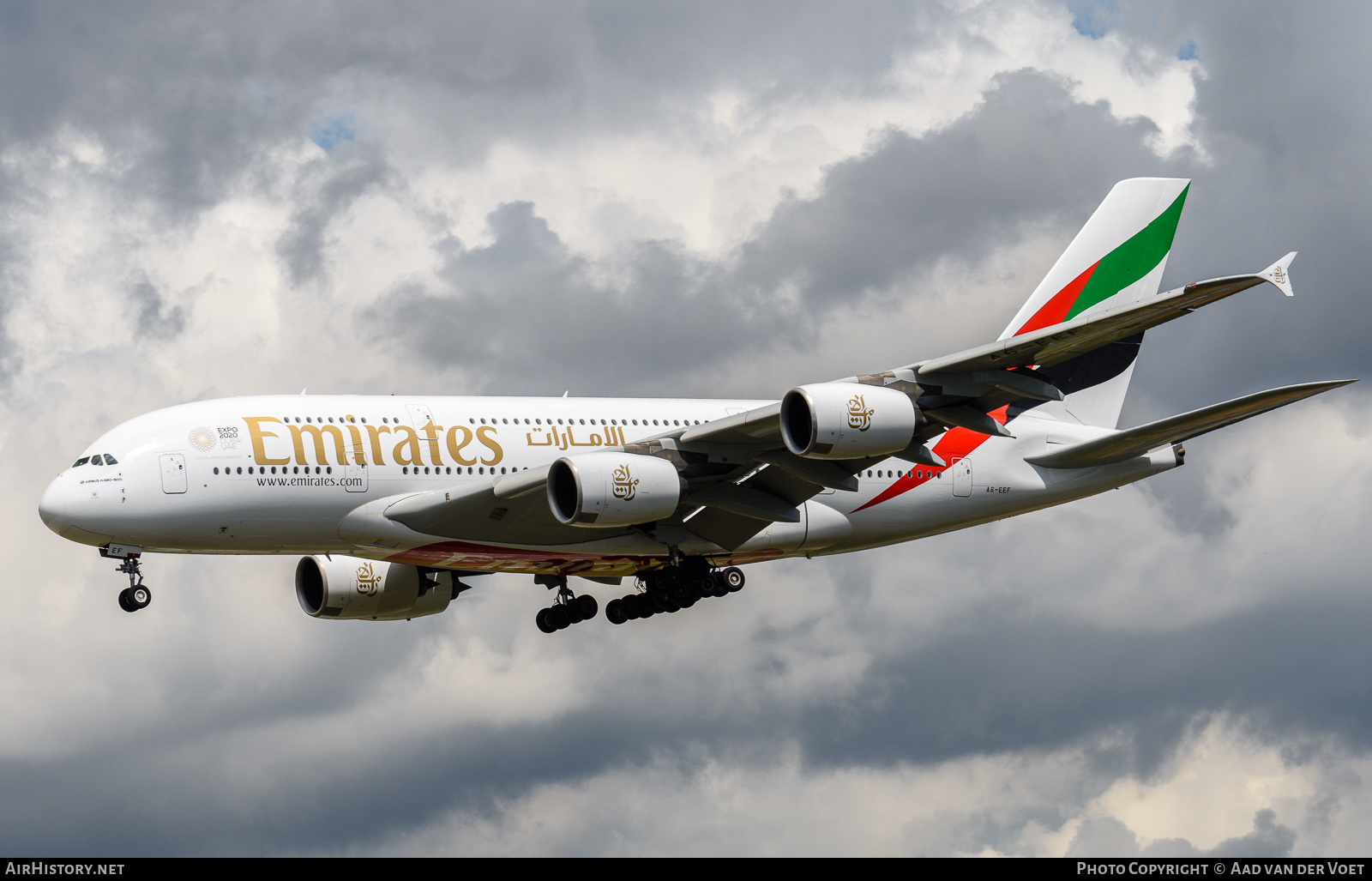 Aircraft Photo of A6-EEF | Airbus A380-861 | Emirates | AirHistory.net #158982