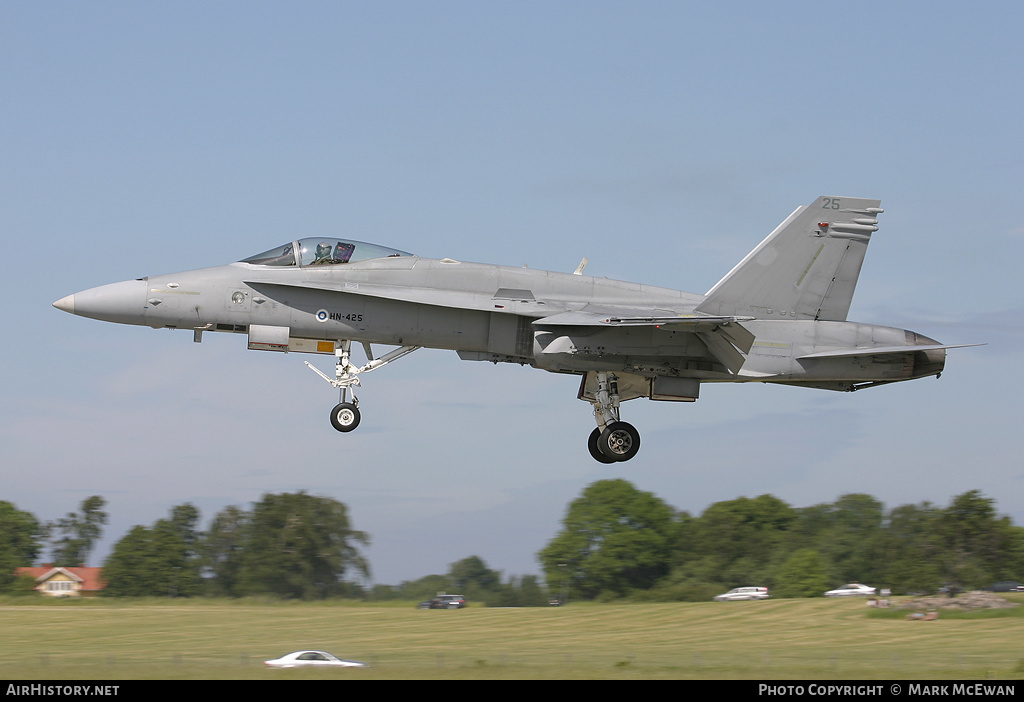 Aircraft Photo of HN-425 | McDonnell Douglas F-18C Hornet | Finland - Air Force | AirHistory.net #158995