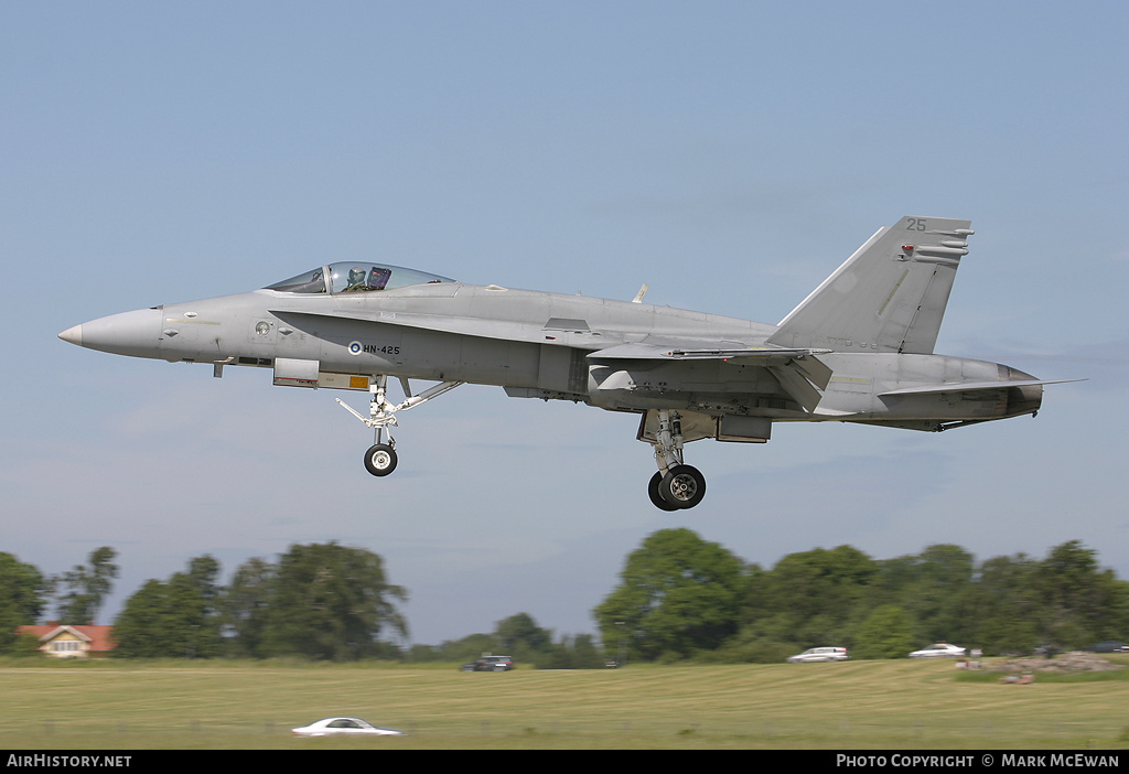 Aircraft Photo of HN-425 | McDonnell Douglas F/A-18C Hornet | Finland - Air Force | AirHistory.net #158995