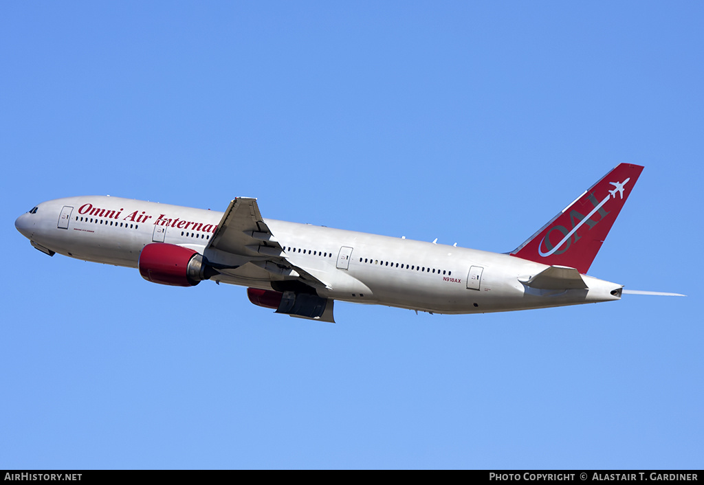 Aircraft Photo of N918AX | Boeing 777-222/ER | Omni Air International - OAI | AirHistory.net #159279