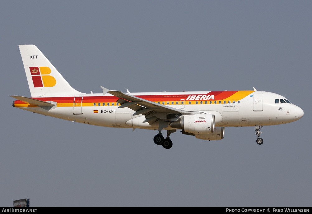 Aircraft Photo of EC-KFT | Airbus A319-111 | Iberia | AirHistory.net #159872