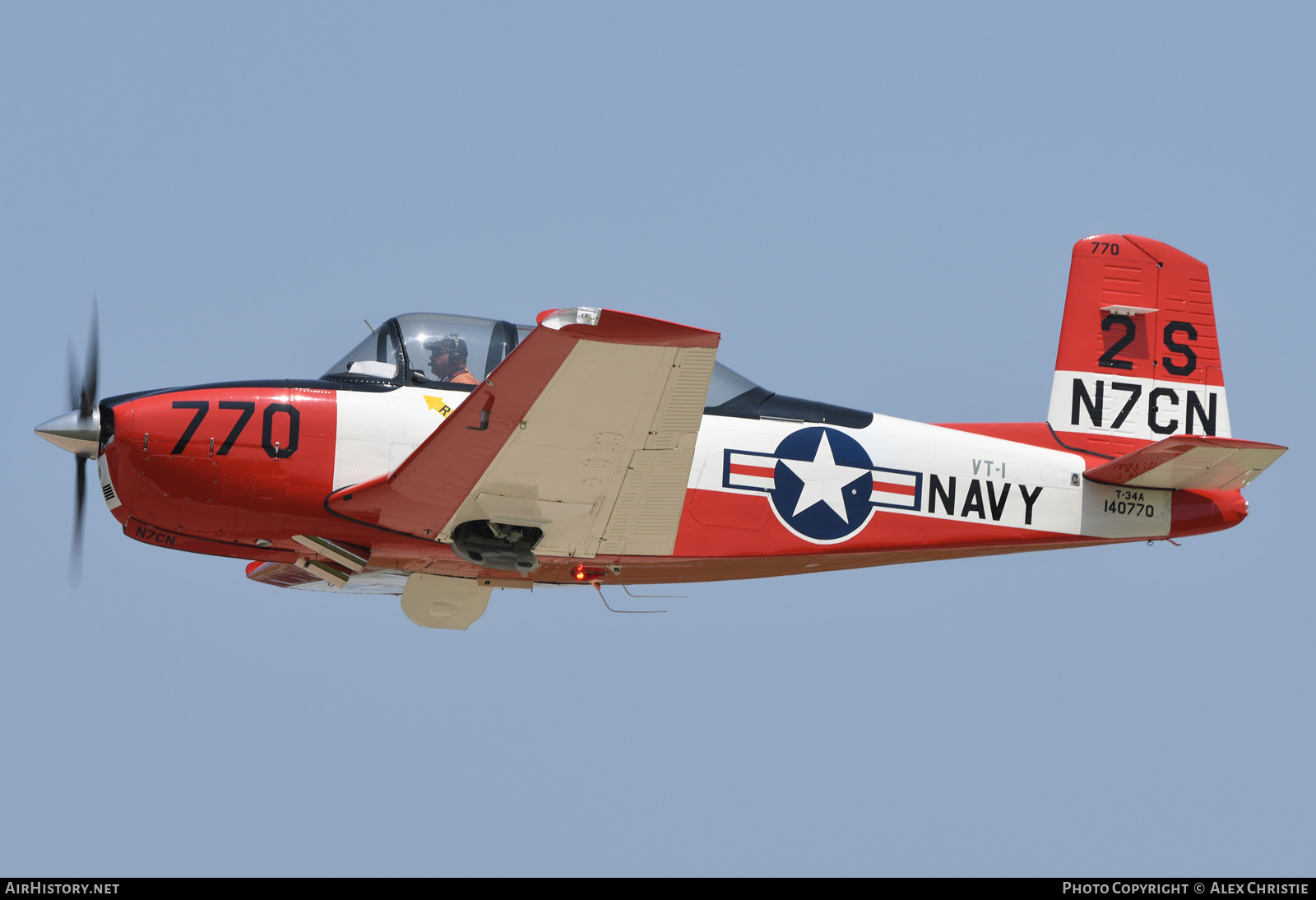 Aircraft Photo of N7CN / 140770 | Beech T-34A Mentor (A45) | USA - Navy | AirHistory.net #160055