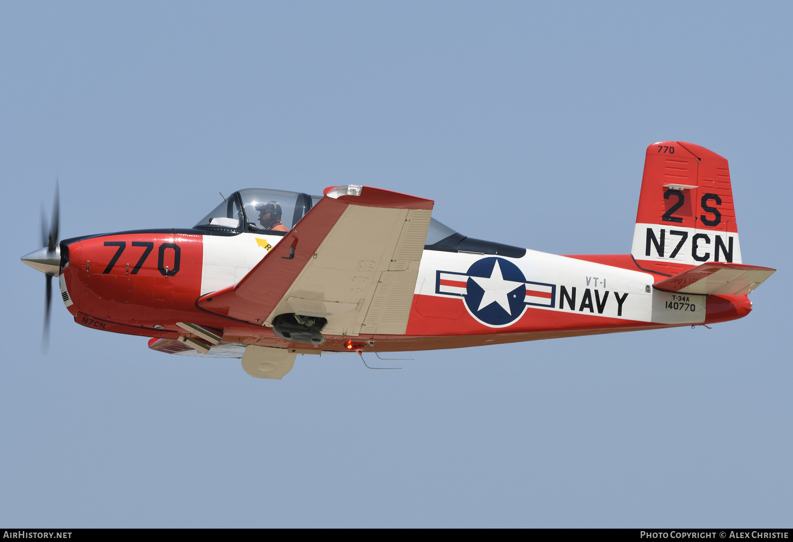 Aircraft Photo of N7CN / 140770 | Beech T-34A Mentor | USA - Navy | AirHistory.net #160055