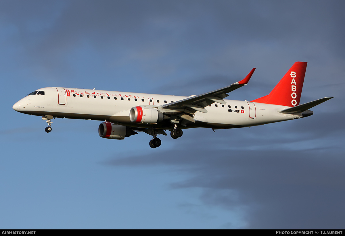 Aircraft Photo of HB-JQF | Embraer 190LR (ERJ-190-100LR) | Baboo | AirHistory.net #160122