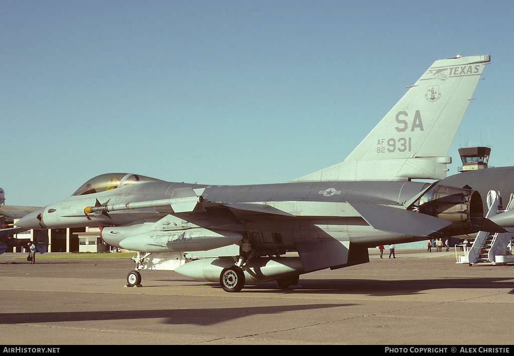 Aircraft Photo of 82-0931 / AF82-931 | General Dynamics F-16A Fighting Falcon | USA - Air Force | AirHistory.net #160298