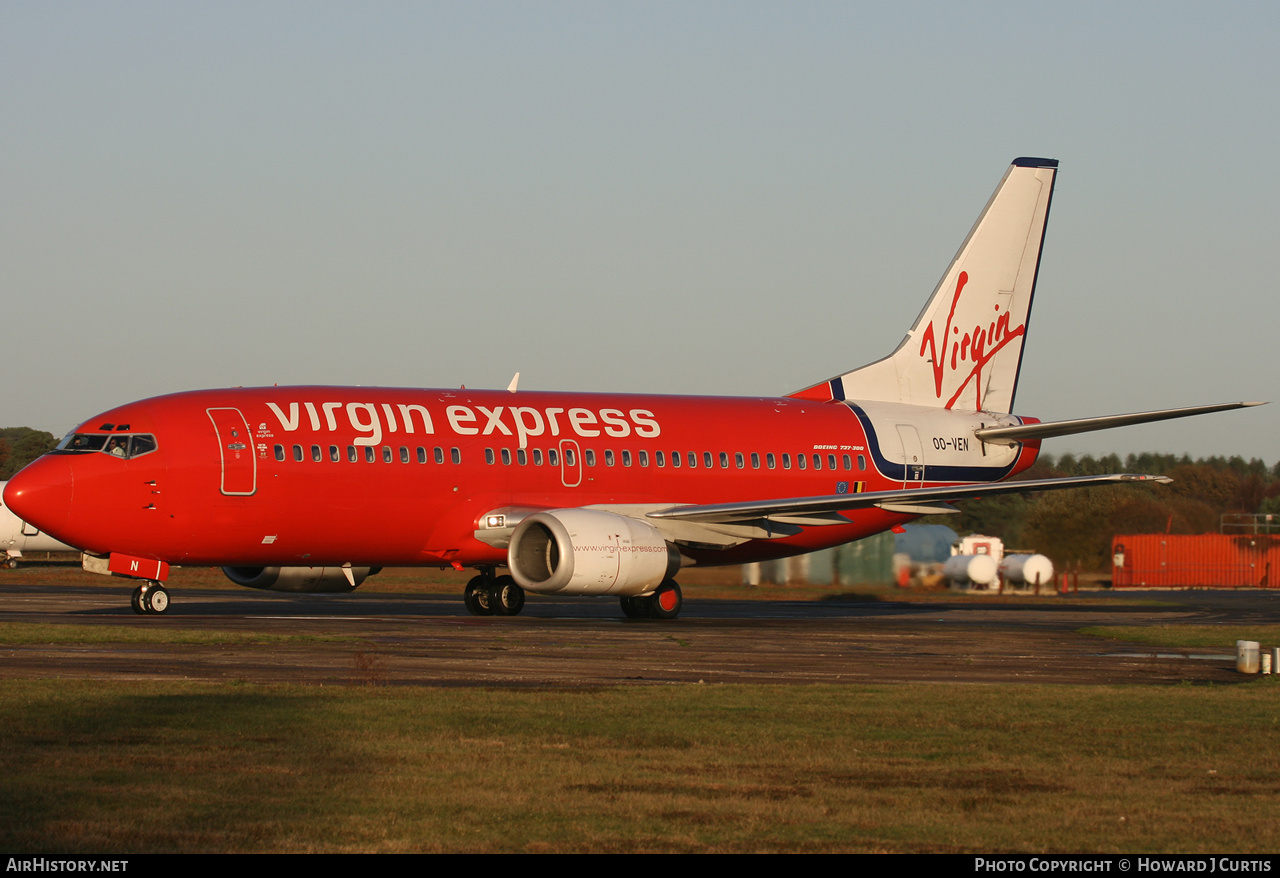 Aircraft Photo of OO-VEN | Boeing 737-36N | Virgin Express | AirHistory.net #160302