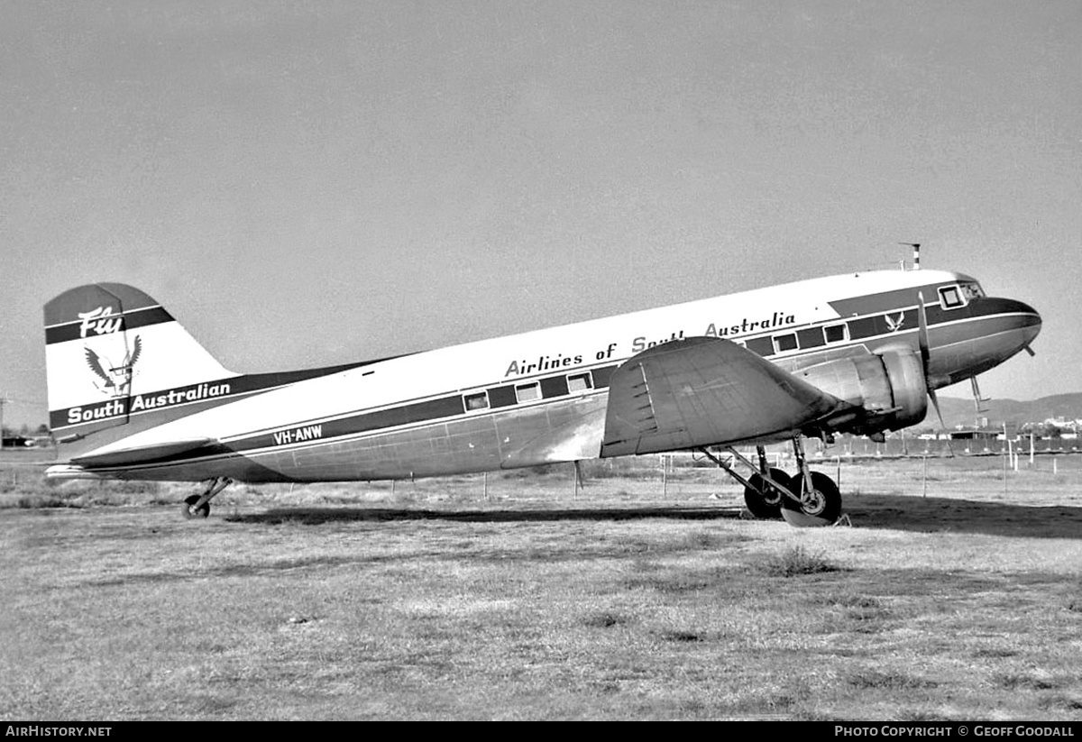 Aircraft Photo of VH-ANW | Douglas DC-3-G202A | Airlines of South Australia - ASA | AirHistory.net #160762