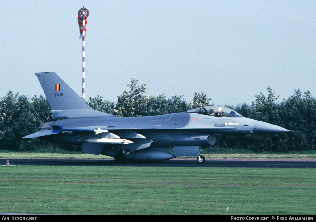 Aircraft Photo of FA-18 | General Dynamics F-16A Fighting Falcon | Belgium - Air Force | AirHistory.net #160786