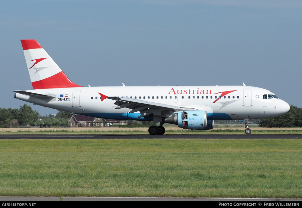 Aircraft Photo of OE-LDE | Airbus A319-112 | Austrian Airlines | AirHistory.net #160851