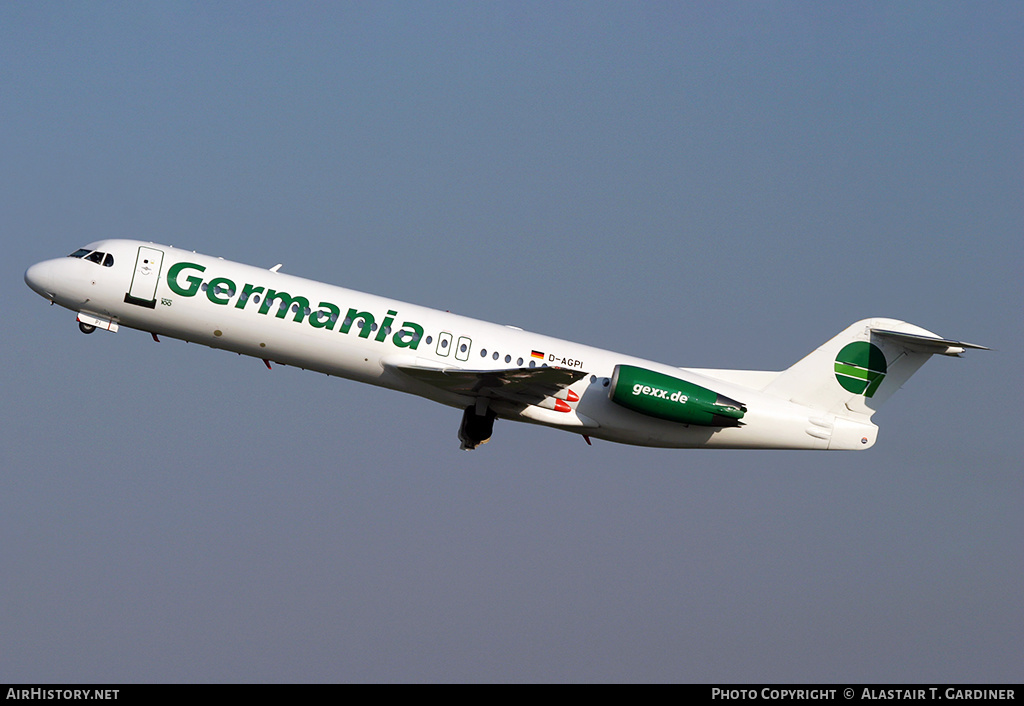 Aircraft Photo of D-AGPI | Fokker 100 (F28-0100) | Germania | AirHistory.net #161110