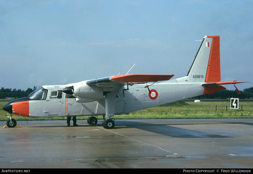 Aircraft Photo of AS9819 | Pilatus Britten-Norman BN-2B-26 Islander | Malta - Air Force | AirHistory.net #161290