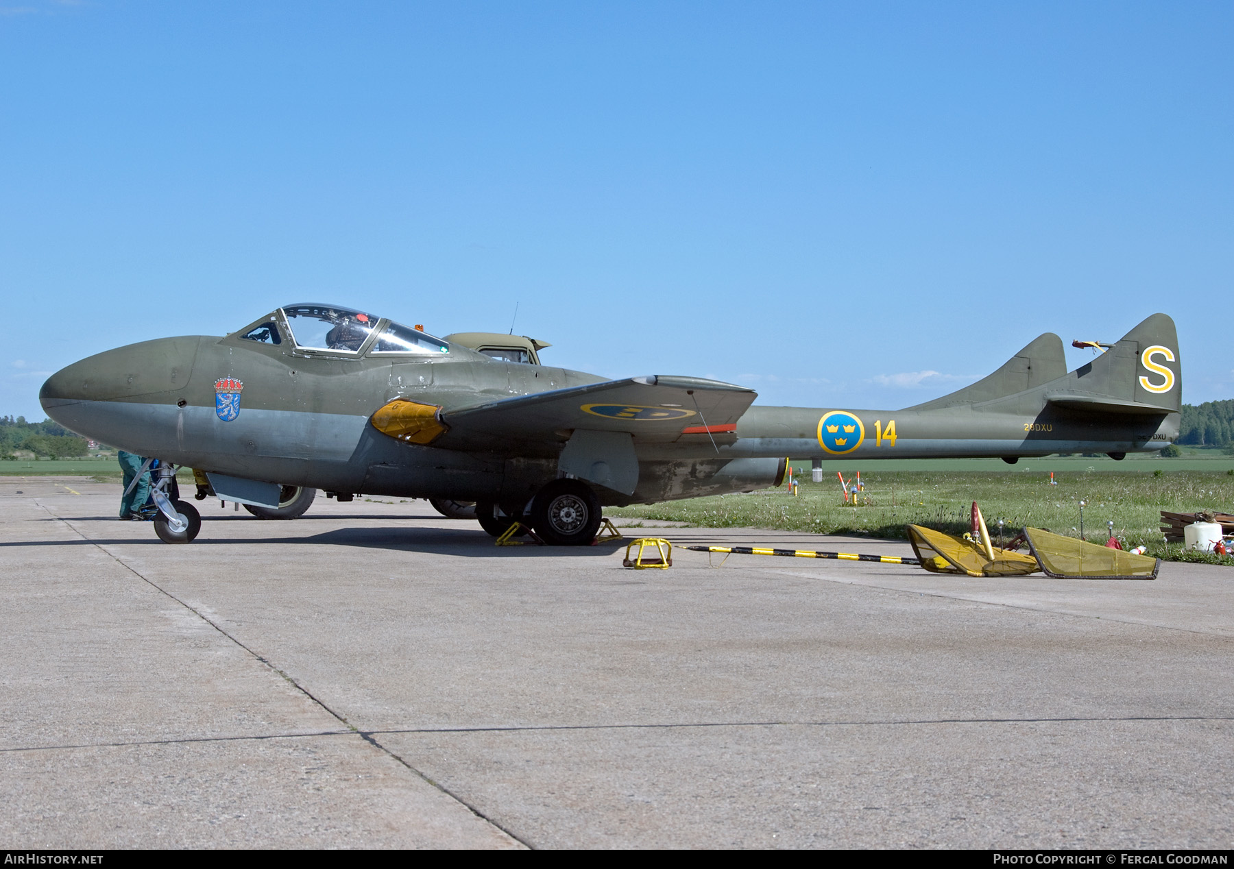 Aircraft Photo of SE-DXU / 28DXU | De Havilland D.H. 115 Vampire T55 | Sweden - Air Force | AirHistory.net #161406