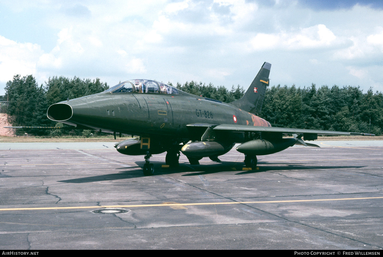 Aircraft Photo of GT-826 | North American TF-100F Super Sabre | Denmark - Air Force | AirHistory.net #161590